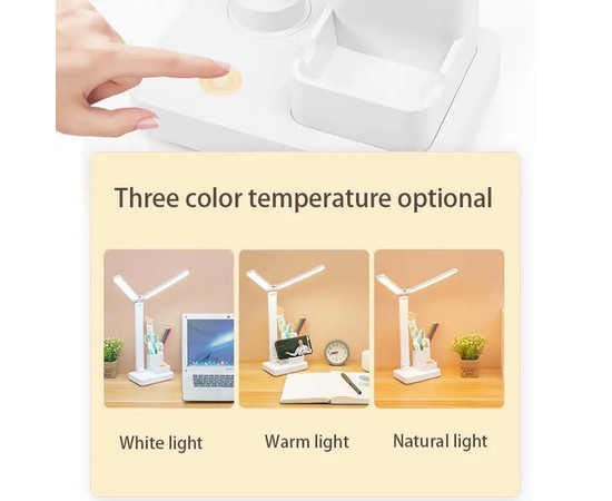 Зображення 6 Акумуляторна LED лампа 1962 (4 Вт) на гнучкій ніжці + підставка для концелярії, пензликів для освітлення робоче