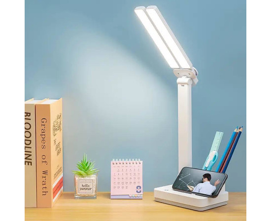 Зображення 7 Акумуляторна LED лампа 1962 (4 Вт) на гнучкій ніжці + підставка для концелярії, пензликів для освітлення робоче