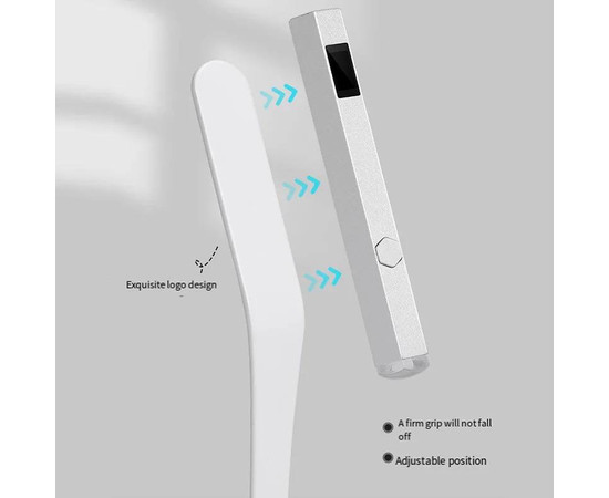 Зображення 3 UV/LED лампа Led 7 для сушіння нігтів, верхніх форм, декору - на акумуляторі та магнітній підставці (срібло)