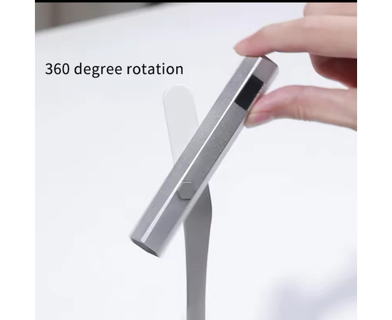 Зображення 2 UV/LED лампа Led 7 для сушіння нігтів, верхніх форм, декору - на акумуляторі та магнітній підставці (срібло)