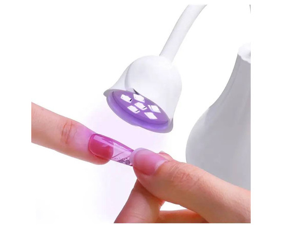 Зображення 3 Настільна гнучка лампа Led 16 для сушіння гель лаку (верхніх форм, гелевих типс, декору) на акумуляторі, 18 Вт.