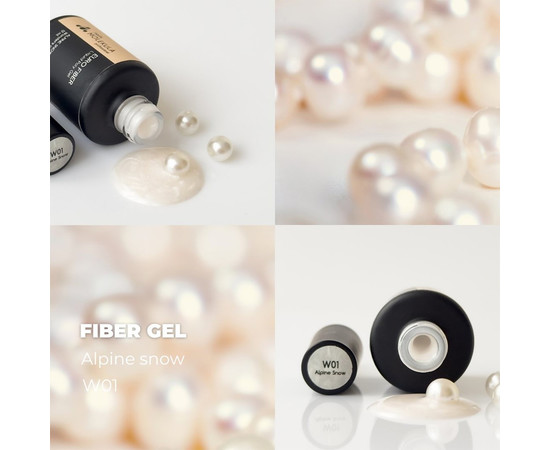 Изображение 2 Гель моделирующий Nails Molekula Euro Fiber Gel W01 Alpine Snow Альпийский снег, 12 мл, Объем (мл, г): 12, Цвет: W01