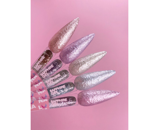 Изображение 4 Гель-паста с блестками для ногтей LUNAMoon Sapphire Gel №2, 5 мл, Объем (мл, г): 5, Цвет: 02
