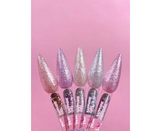 Изображение 5 Гель-паста с блестками для ногтей LUNAMoon Sapphire Gel №1, 5 мл, Объем (мл, г): 5, Цвет: 01