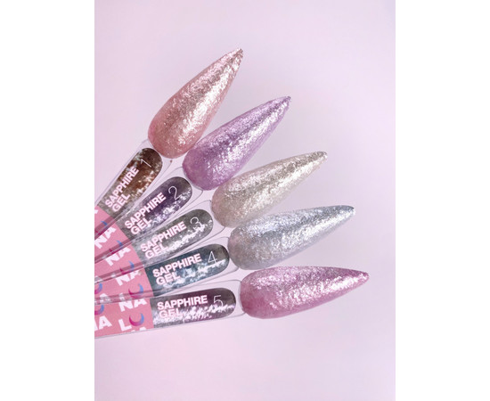 Изображение 6 Гель-паста с блестками для ногтей LUNAMoon Sapphire Gel №1, 5 мл, Объем (мл, г): 5, Цвет: 01