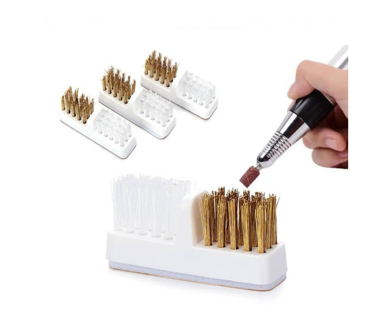 Зображення 2 Щітка для чищення фрез, подвійна (латунь, пластик), на липкій основі