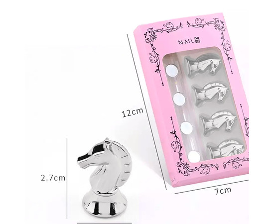 Зображення 2 Підставка магнітна під типсу (утримувач) для демонстрації зразків 5 шт. в упаковці Срібло