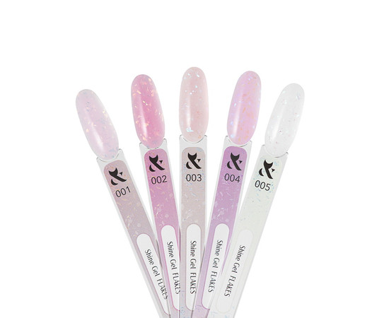 Зображення 3 Гель для зміцнення натуральних нігтів F.O.X Shine Gel Flakes №001, 15 мл, Об'єм (мл, г): 15, Колір: 01