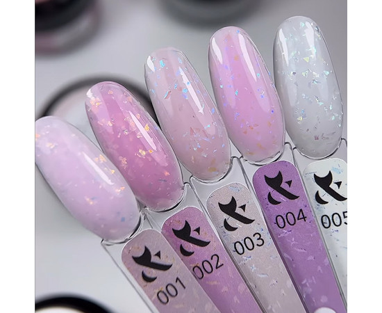 Зображення 2 Гель для зміцнення натуральних нігтів F.O.X Shine Gel Flakes №003, 15 мл, Об'єм (мл, г): 15, Колір: 03