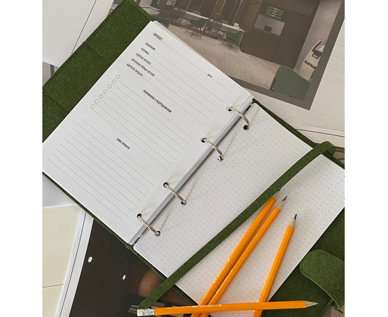 Зображення 4 Професійний блокнот в обкладинці із еко-фетру Professional Journals для дизайнера інтер'єру