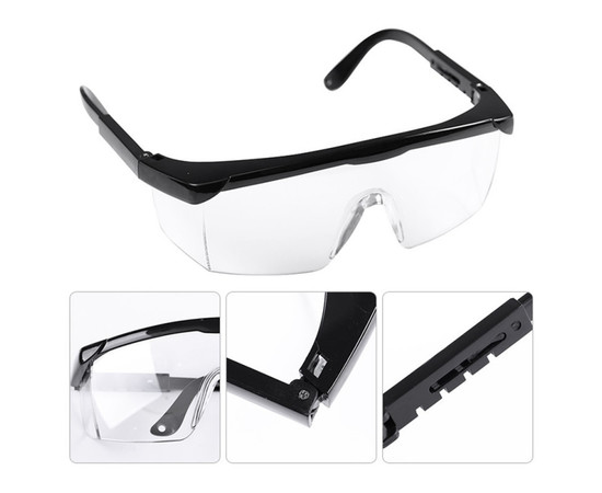 Зображення 2 Захисні окуляри для майстра манікюру та педикюру полікарбонат прозорі, чорні