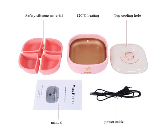 Зображення 7 Баночний воскоплав SM-5001A для депіляції на 600 мл. (з перемикачем потужності зі 100 на 200 Вт.) Рожевий