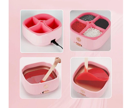 Зображення 10 Баночний воскоплав SM-5001A для депіляції на 600 мл. (з перемикачем потужності зі 100 на 200 Вт.) Рожевий