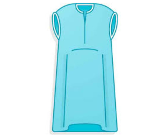 Изображение 2 Рубашка медицинская, послеродовая Polix PRO&MED™ L/XL из спанбонда голубая, 1 шт/пач