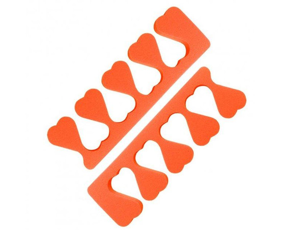 Зображення 2 Розділювачі педикюрні Panni Mlada™ з пінополіетилену помаранчеві, 10 пар/пач