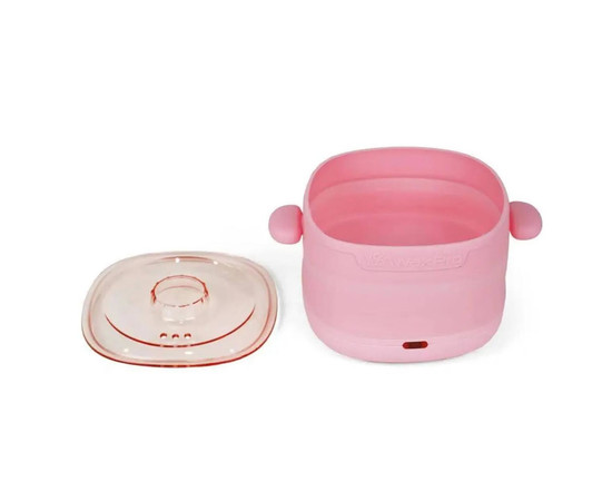 Зображення 3 Силіконовий баночний воскоплав YАM-1002A на 100 Вт (400 мл.) – для розігріву воску, складний Рожевий