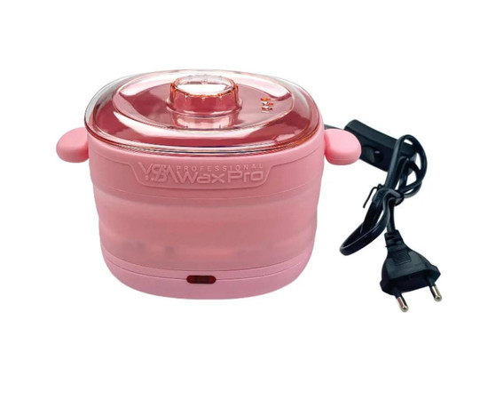 Зображення 6 Силіконовий баночний воскоплав YАM-1002A на 100 Вт (400 мл.) – для розігріву воску, складний Рожевий