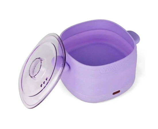 Зображення 3 Силіконовий баночний воскоплав YАM-1002A на 100 Вт (400 мл.) – для розігріву воску, складний Фіолетовий