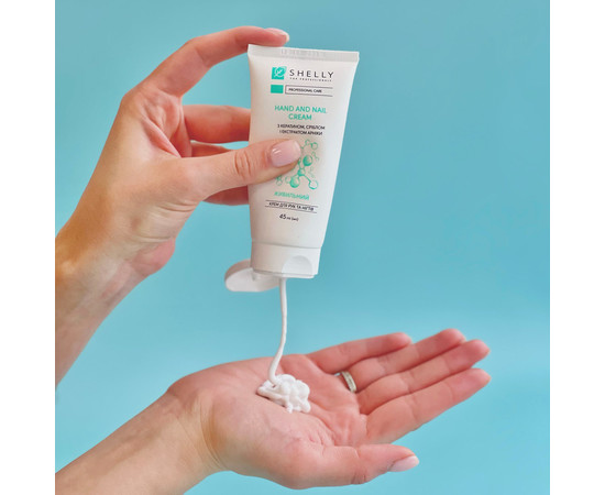 Зображення 3  Крем для рук та нігтів з кератином, сріблом і екстрактом арніки Shelly 45 мл , Об'єм (мл, г): 45