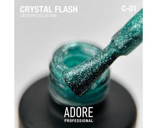Изображение 2 Гель-лак Adore Professional Gel Polish Cat’s Eye Crystal Flash C-01, 8 мл, Объем (мл, г): 8, Цвет: 01