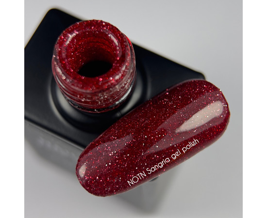 Зображення 2 Гель-лак Nails Of The Night Cocktails Sangria насичений червоний, 10 мл, Об'єм (мл, г): 10, Колір: Sangria