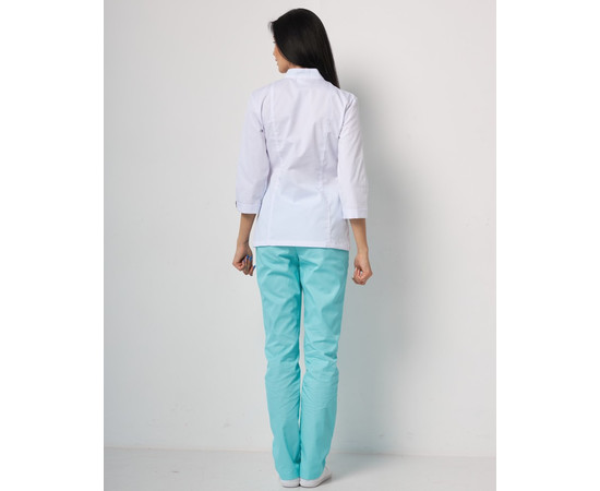 Зображення 2 БілХал Медичний костюм жіночий Сакура білий-ментол 40, Розмір: 40, Цвет: білий-ментол