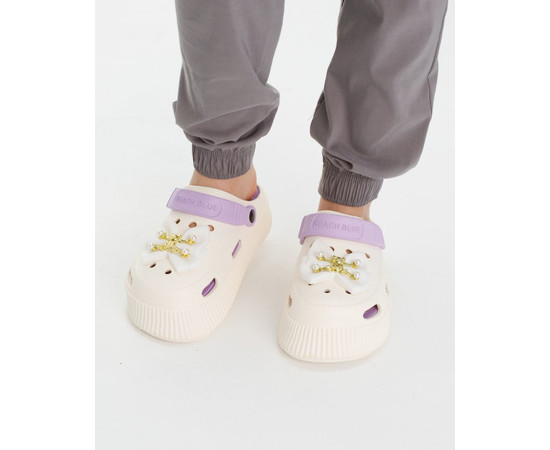 Зображення 2 Медичні жіночі сабо на платформі Eva біло-бузкові р. 40, "БІЛИЙ ХАЛАТ" 493-514-929, Розмір: 40, Цвет: біло-бузковий