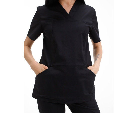 Изображение 5 Медицинский костюм женский Топаз черный р. 50, "БЕЛЫЙ ХАЛАТ" 488-321-705, Размер: 50, Цвет: черный