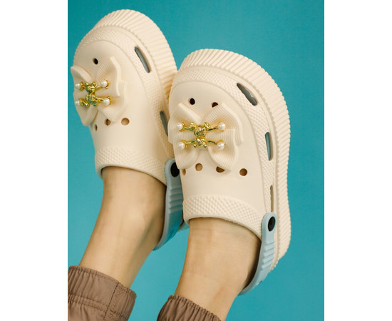 Зображення 4 Медичні жіночі сабо на платформі Eva біло-блакитні р. 37, "БІЛИЙ ХАЛАТ" 493-372-929, Розмір: 37, Цвет: біло-блакитний