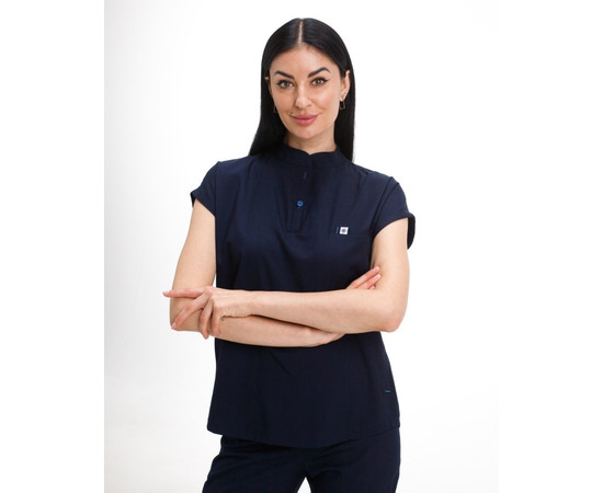 Изображение 3 Медицинский костюм женский Сидней темно-синий р. 50, "БЕЛЫЙ ХАЛАТ" 497-406-677, Размер: 50, Цвет: темно-синий