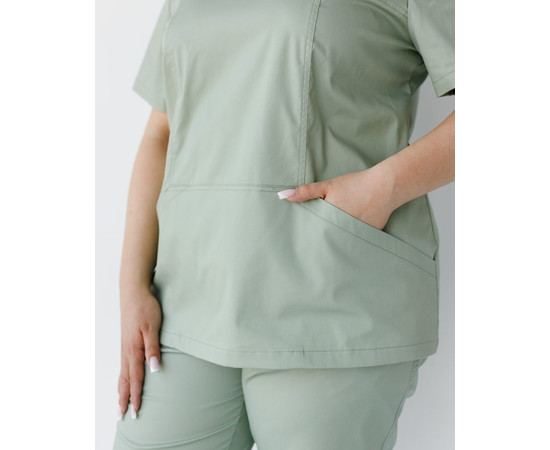Изображение 5 Медицинский костюм женский Топаз фисташковый +SIZE р. 60, "БЕЛЫЙ ХАЛАТ" 492-396-705, Размер: 60, Цвет: фисташковый
