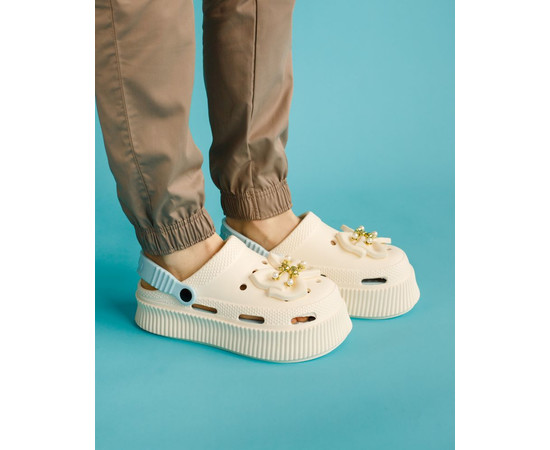 Зображення 3 Медичні жіночі сабо на платформі Eva біло-блакитні р. 37, "БІЛИЙ ХАЛАТ" 493-372-929, Розмір: 37, Цвет: біло-блакитний