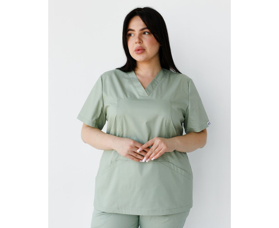 Изображение 3 Медицинский костюм женский Топаз фисташковый +SIZE р. 60, "БЕЛЫЙ ХАЛАТ" 492-396-705, Размер: 60, Цвет: фисташковый
