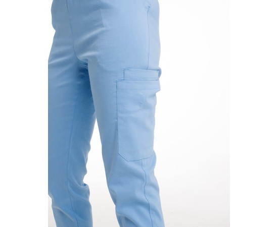 Изображение 6 Медицинские брюки женские джоггеры стрейч голубые р. 44, "БЕЛЫЙ ХАЛАТ" 501-333-730, Размер: 44, Цвет: голубой