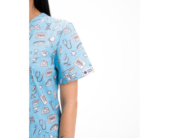 Зображення 5 БілХал Медична сорочка жіноча Топаз принт Dentistry blue 42, Розмір: 42, Цвет: dentistry blue