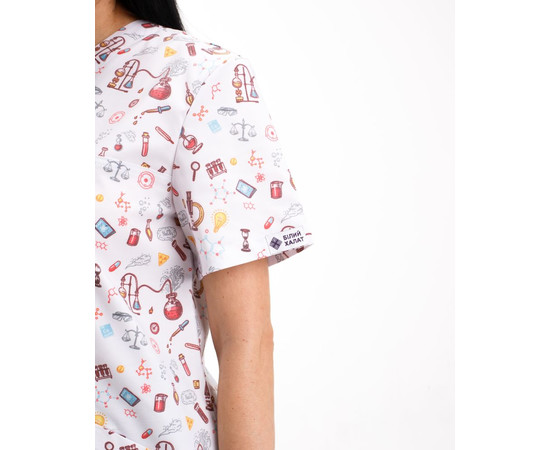 Зображення 4 БілХал Медична сорочка жіноча Топаз принт Chemistry 50, Розмір: 50, Цвет: chemistry