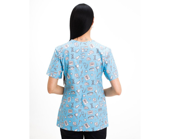Зображення 2 БілХал Медична сорочка жіноча Топаз принт Dentistry blue 54, Розмір: 54, Цвет: dentistry blue