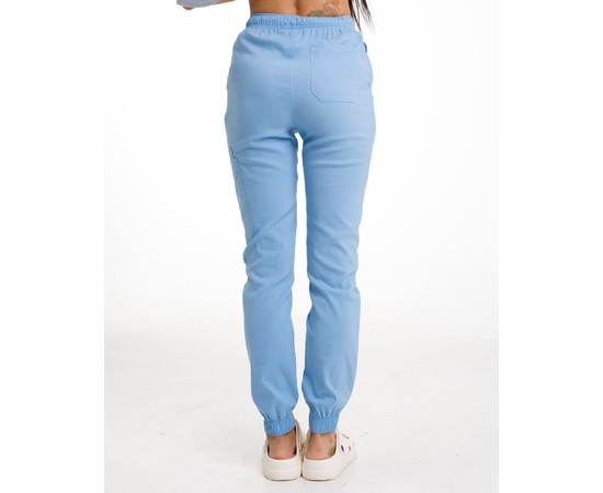 Изображение 2 Медицинские брюки женские джоггеры стрейч голубые р. 50, "БЕЛЫЙ ХАЛАТ" 501-333-730, Размер: 50, Цвет: голубой