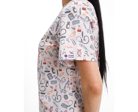 Зображення 5 БілХал Медична сорочка жіноча Топаз принт Health beige 52, Розмір: 52, Цвет: health beige