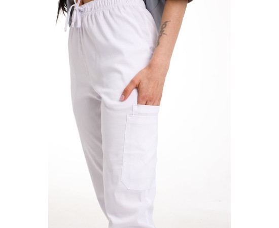 Зображення 4 БілХал Медичні штани жіночі джогери стрейч білі 50, Розмір: 50, Цвет: білий