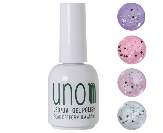 Зображення 4 Матове топове покриття UNO Monochrome Vervet Top для нігтів із чорними та білими частинками, 12 мл.