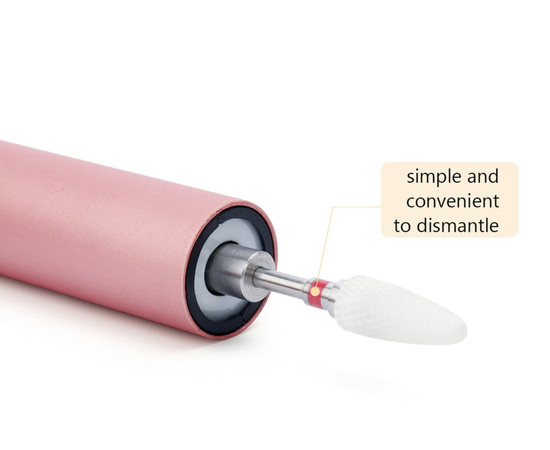 Зображення 3 Портативна фрезер – ручка STE-S102 на 15000 об.хв. для апаратного манікюру, на акумуляторі + USB вхід Rose Gold