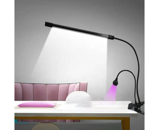 Зображення 6 Лампа настільна FX-214 2в1: для фіксації верхніх форм (5 Вт.) + для освітлення (15 Вт.), на прищіпці