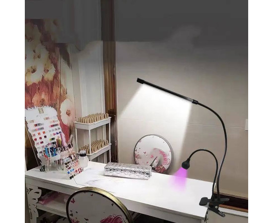 Зображення 9 Лампа настільна FX-214 2в1: для фіксації верхніх форм (5 Вт.) + для освітлення (15 Вт.), на прищіпці