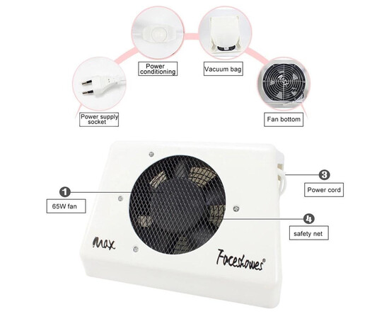 Зображення 2 Витяжка манікюрна MAX, 100 Вт.