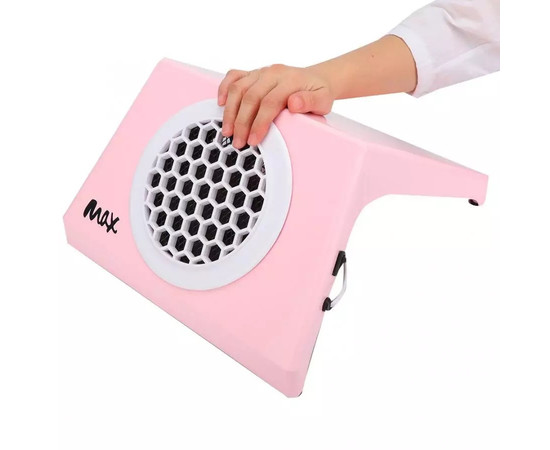 Изображение 5 Профессиональная настольная вытяжка MAX для маникюра и педикюра, 120 Вт. Розовый