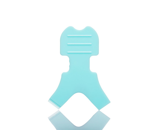 Изображение  Мягкая пластиковая кисточка Kodi V-образной формы для фиксации ресниц, бирюзовая