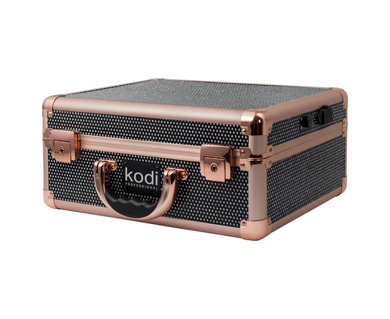 Изображение 3 Кейс-студия для визажиста с зеркалом и подсветкой Kodi №34, черный бриллиант