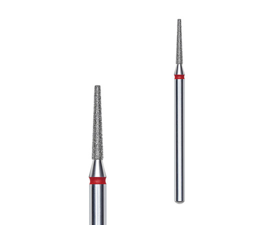 Зображення 2 Фреза алмазна Staleks Pro EXPERT усічений конус червона, діаметр 1.6 мм / робоча частина 10 мм (FA70R016/10)