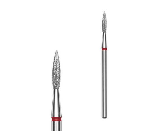 Зображення 2 Фреза алмазна Staleks Pro EXPERT полум'я гостре червона, діаметр 1.8 мм / робоча частина 8 мм (FA11R018/8)